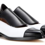 Francesco Russo black and white Leather monk shoes