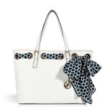 Michael Michael Kors Leather Shopper Tote with Woven Scarf Detail