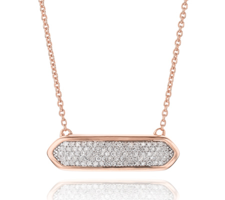 Monica Vinader Rose Gold Vermeil Baja Mini Necklace - Diamond
