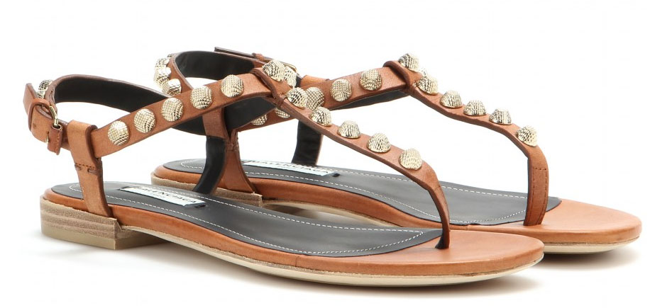 Balenciaga Giant Stud Textured-leather Sandals