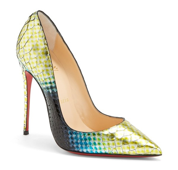 Women's Christian Louboutin 'So Kate' Hand Painted Genuine Python Pointy Toe Pump