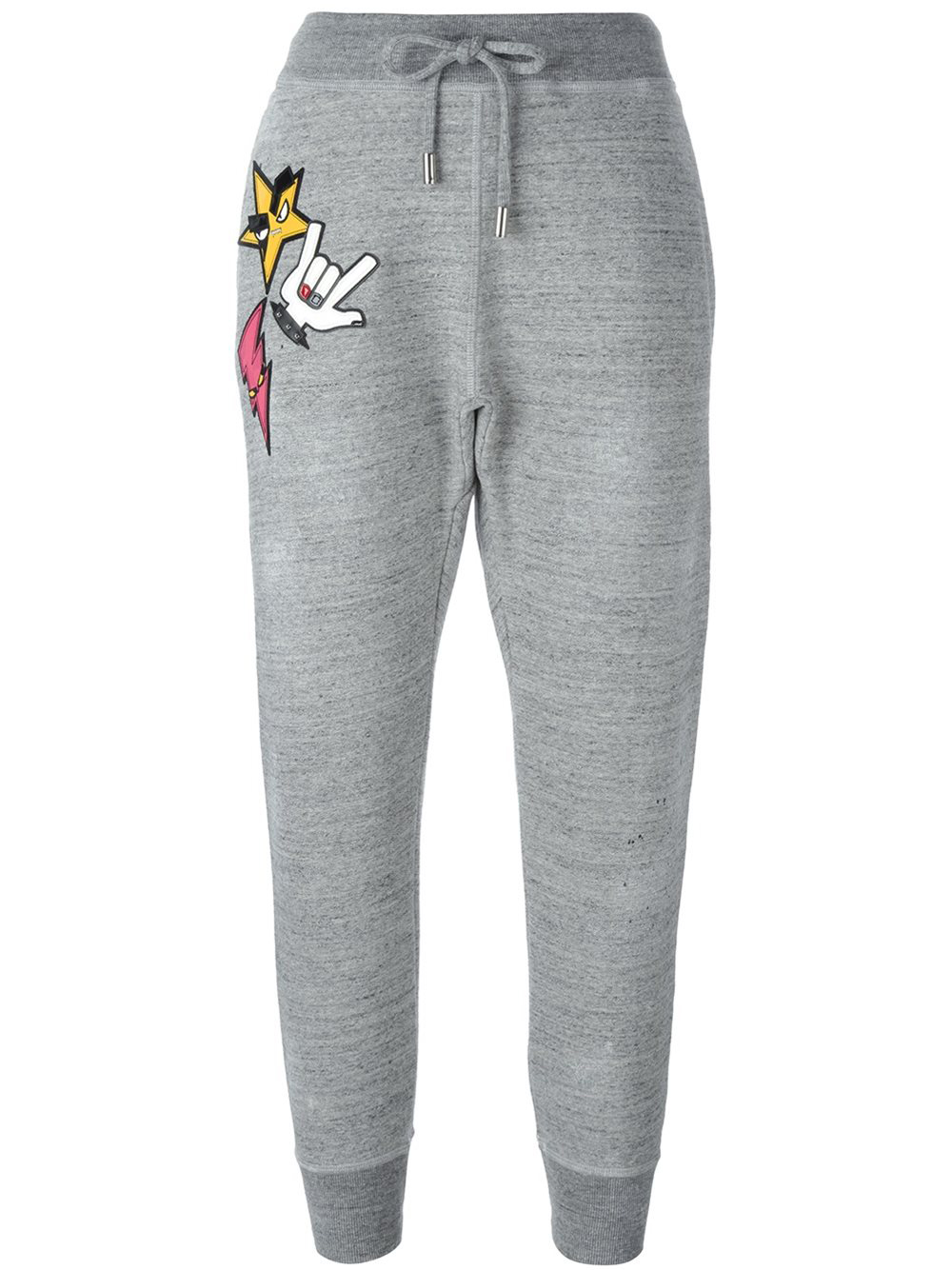 Cotton Punk patch gray track pants from Dsquared2