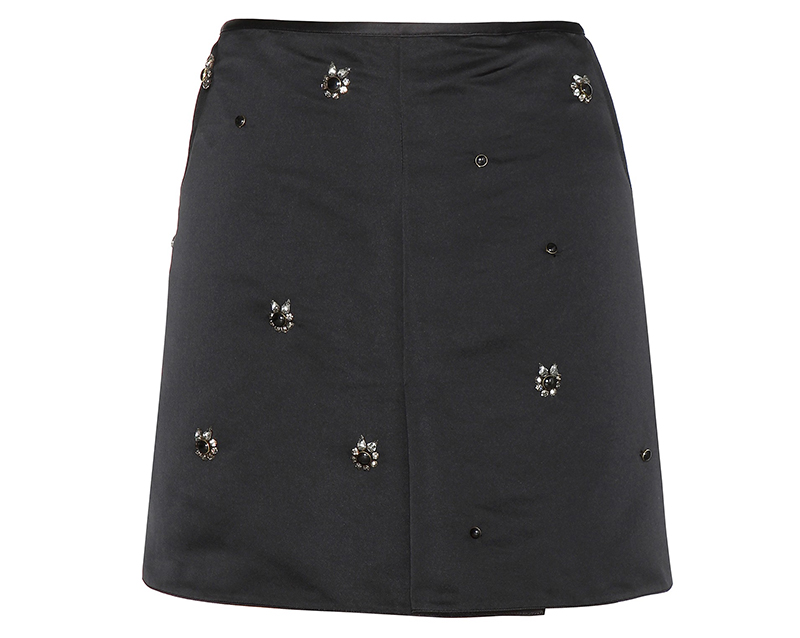Marni black Embellished satin skirt