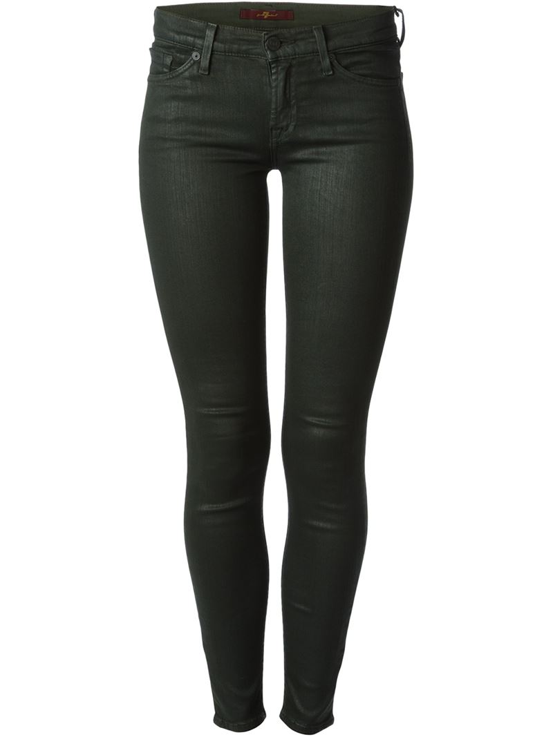 7 For All Mankind coated skinny jeans