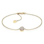 Monica Vinader Gold Vermeil Ava Button Bracelet - Diamond