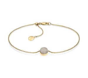 Monica Vinader Gold Vermeil Ava Button Bracelet - Diamond