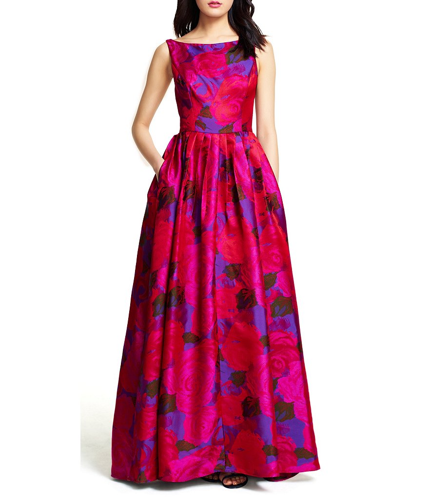 Adrianna Papell Sleeveless Floral Gown
