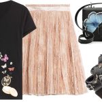 Alexander McQueen Printed Cotton T-Shirt Lace Skirt with Silk Lining Embellished Leather Monk Shoes