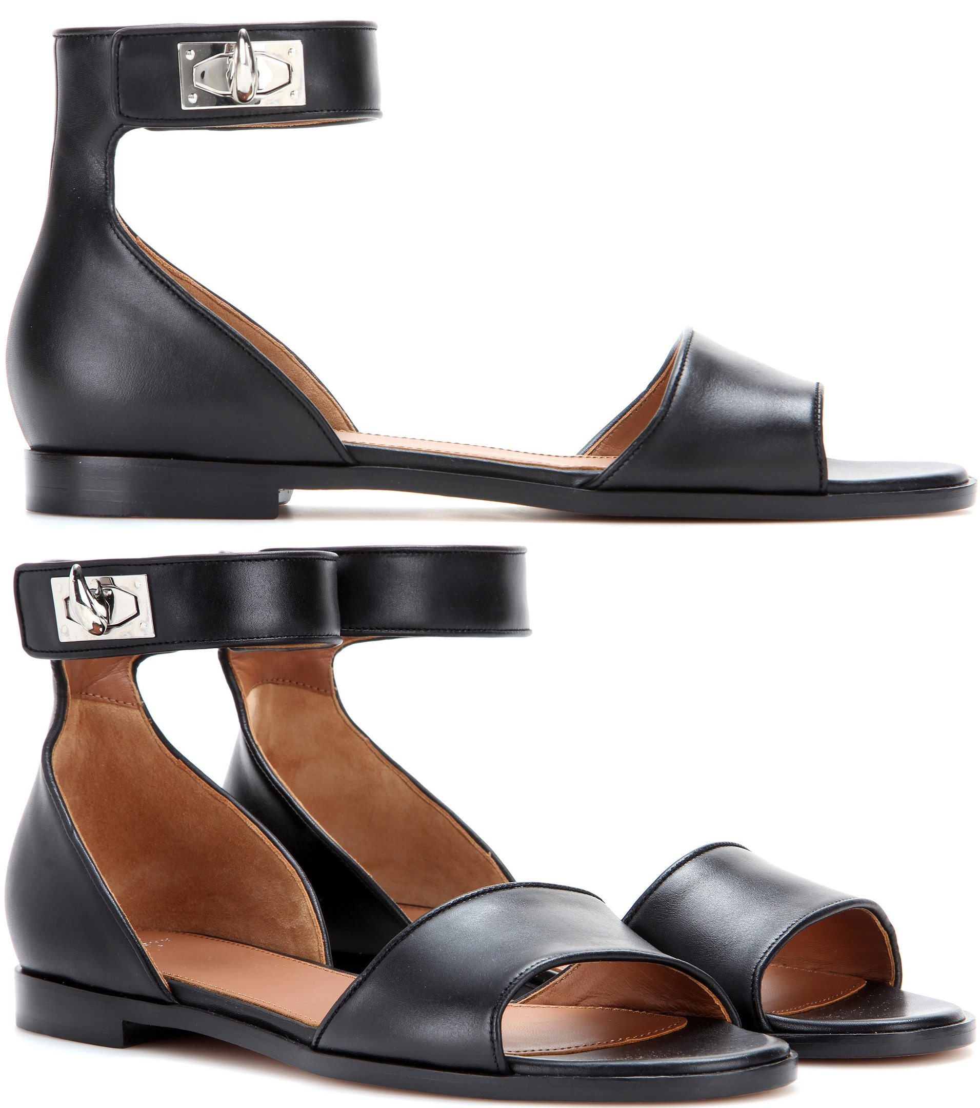 Givenchy black leather sandals