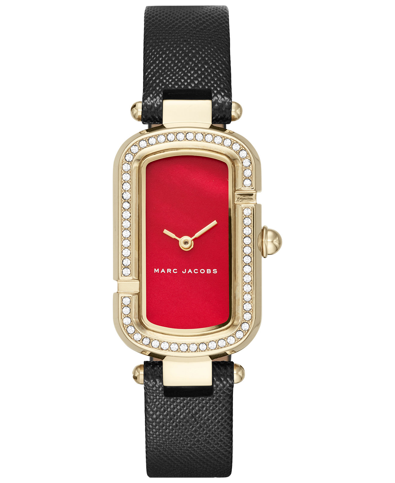 Marc Jacobs Womens The Jacob Black Leather Strap Watch 