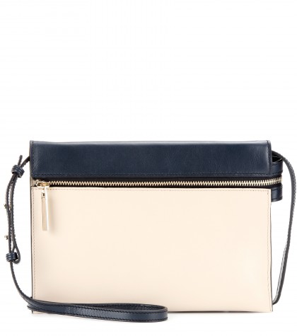 Victoria Beckham Zip Two-tone Leather Shoulder Bag