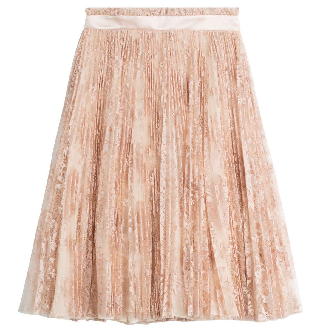 alexander mcqueen lace skirt with silk
