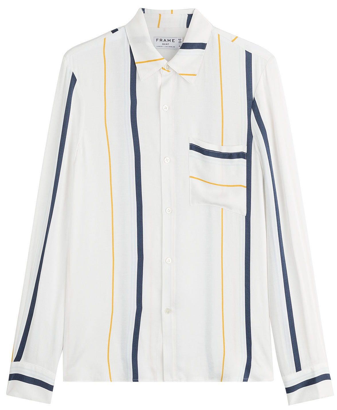 Frame denim striped blouse with silk