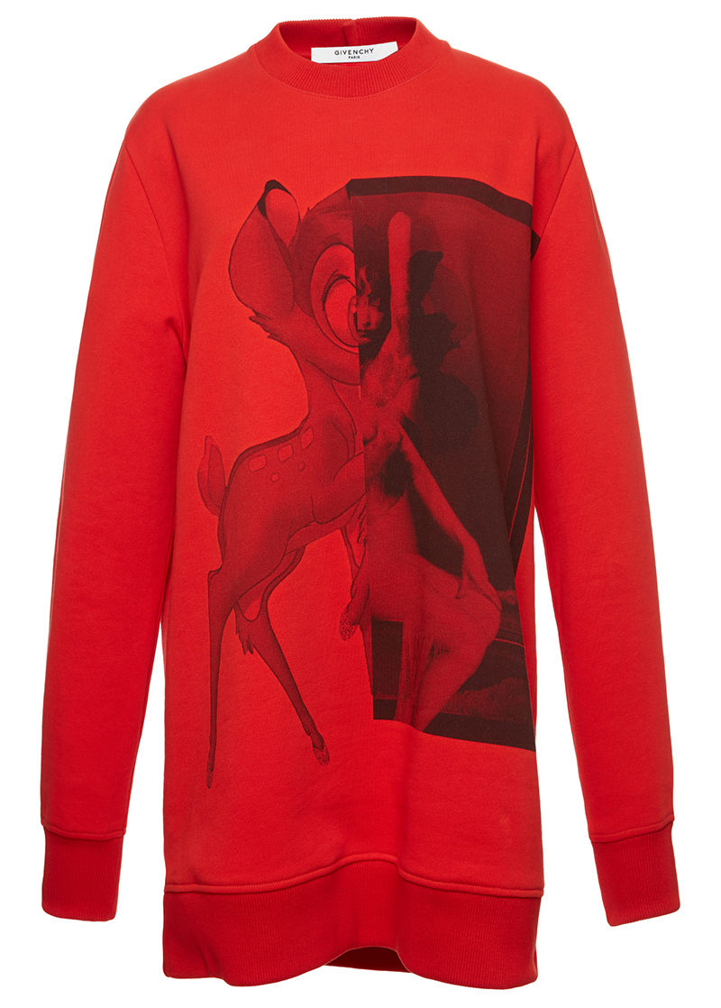 Givenchy red Bambi Printed Cotton Sweatshirt