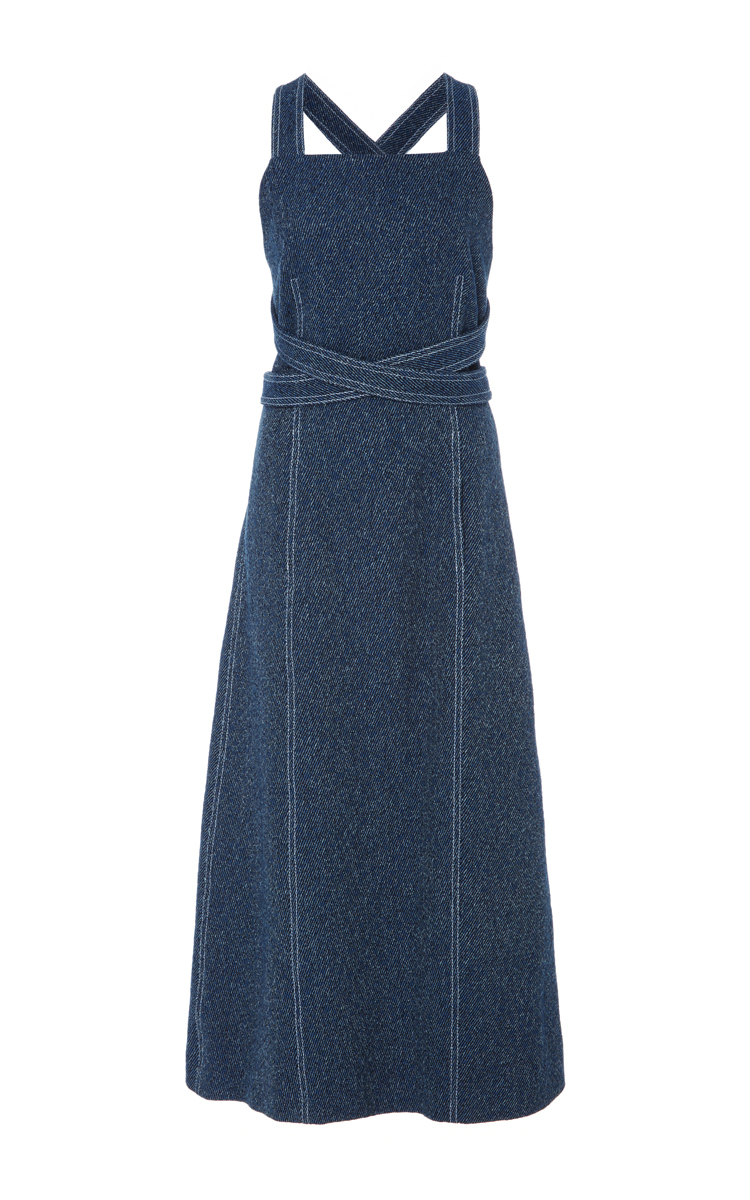 Rosetta Getty Apron Wrap Tweed Dress