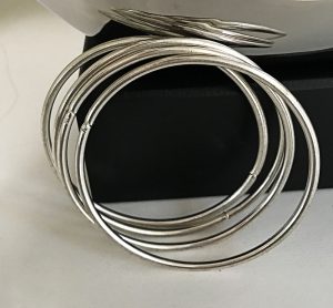 silver tone bangles bracelets set of 4 2