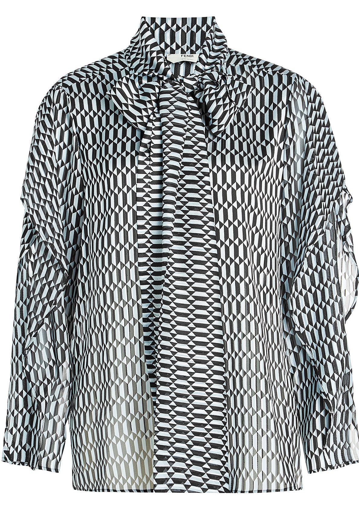 Fendi blouses printed blouse with silk