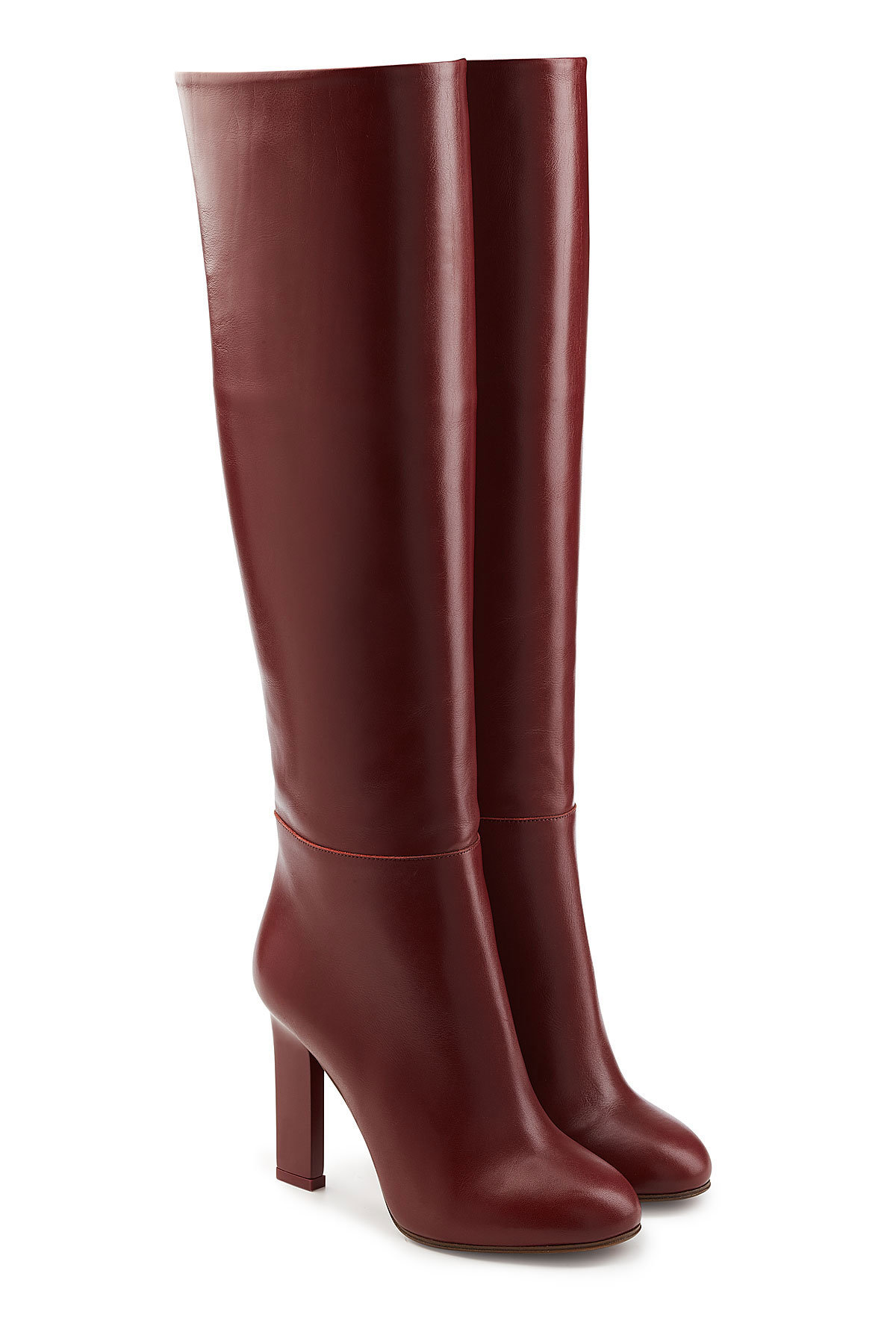 Victoria Beckham burgundy knee high boots