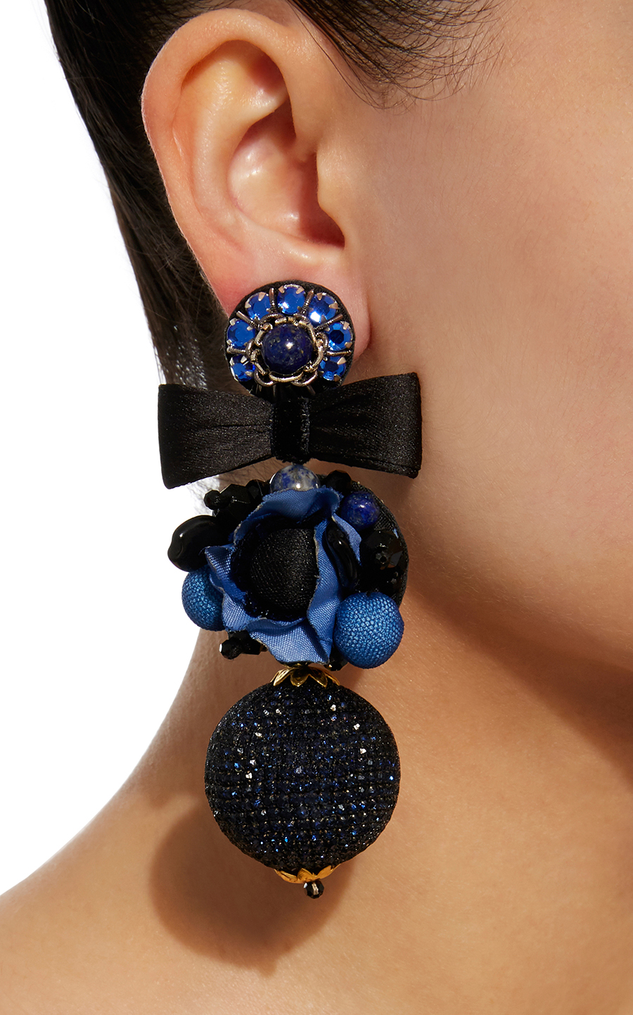 Blue Flower Ball Earrings Ranjana Khan earrings