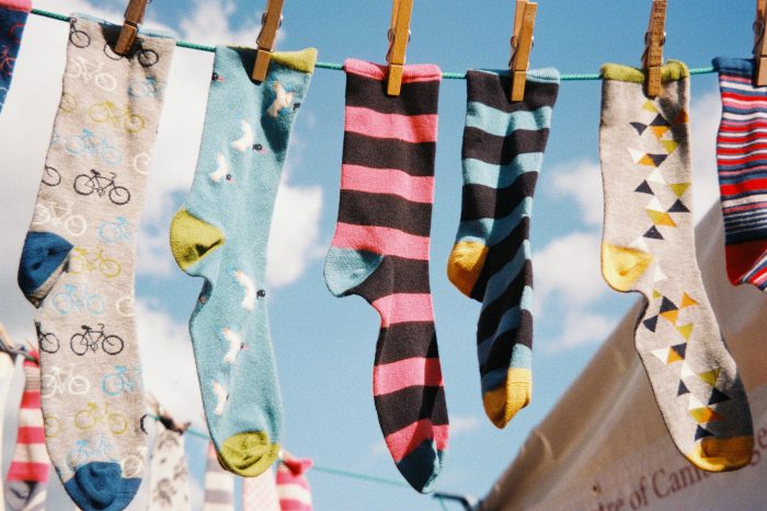 colorful socks hanged to dry