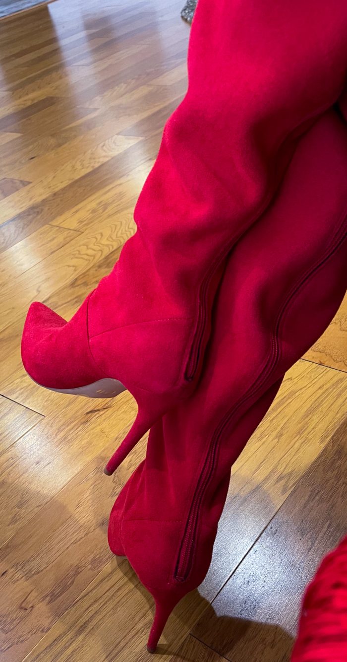 Azzala Over The Knee red thigh high stiletto Boots