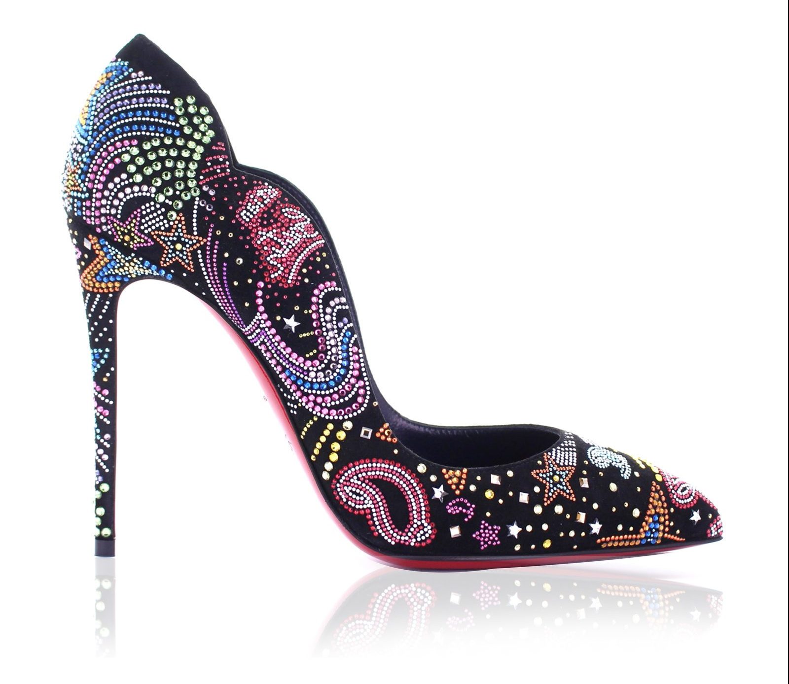 Christian Louboutin Hot Chick 100mm Crystal-Embellished Leather Pumps $3295